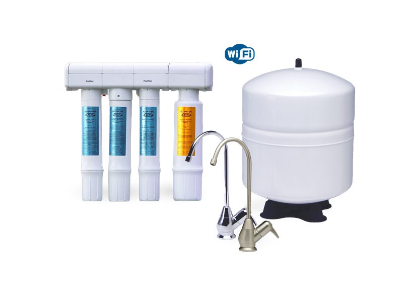 EcoWater bottleless water cooler paired with a reverse-osmosis system